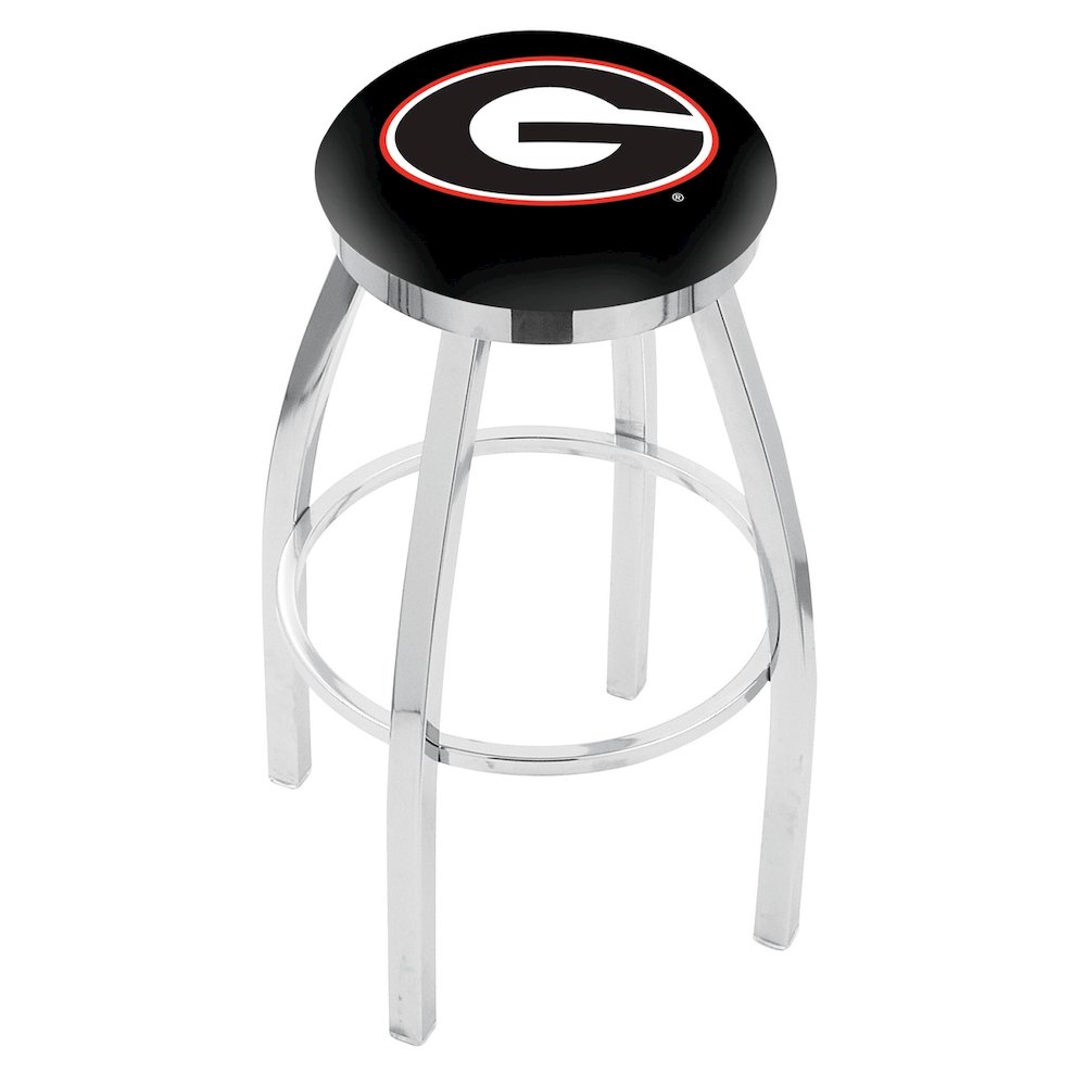 36" L8C2C - Chrome Georgia "G" Swivel Bar Stool with Accent Ring by Holland Bar Stool Company. Picture 1