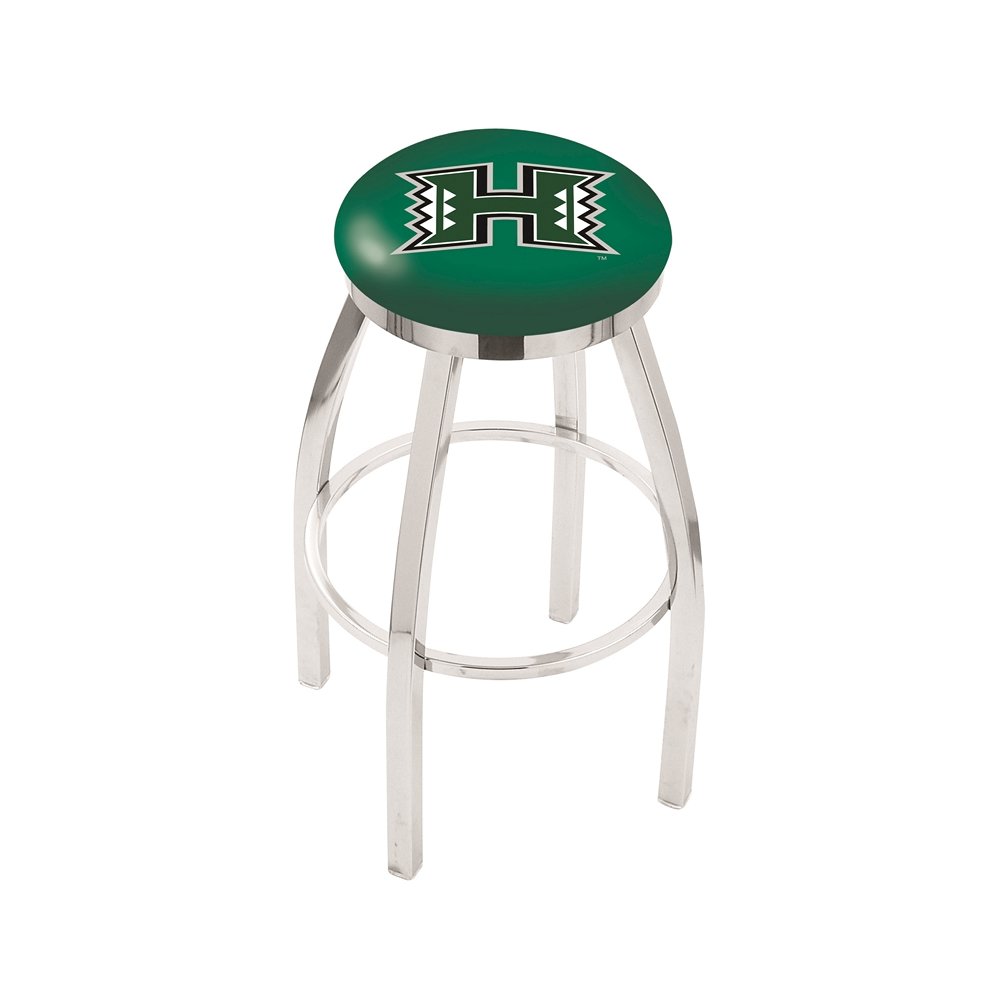36" L8C2C - Chrome Hawaii Swivel Bar Stool with Accent Ring by Holland Bar Stool Company. Picture 1