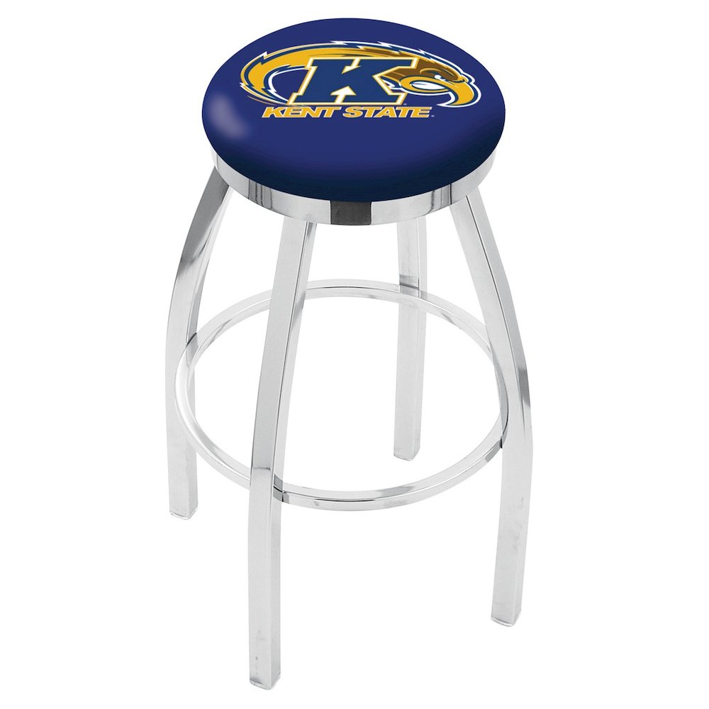 36" L8C2C - Chrome Kent State Swivel Bar Stool with Accent Ring by Holland Bar Stool Company. Picture 1