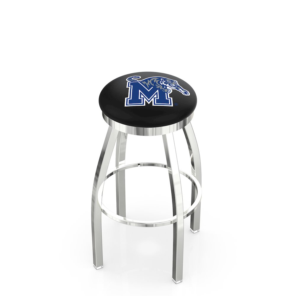 36" L8C2C - Chrome Memphis Swivel Bar Stool with Accent Ring by Holland Bar Stool Company. Picture 1
