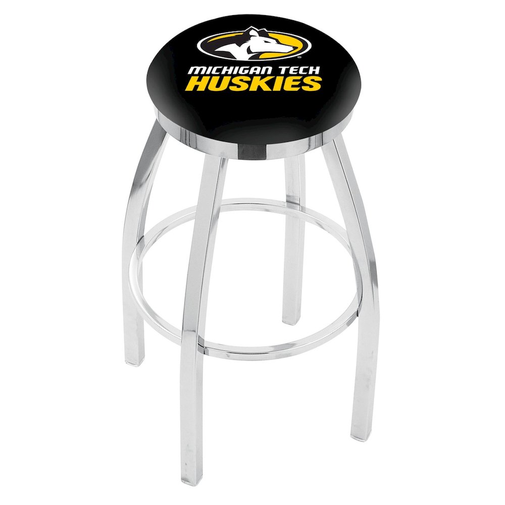 36" L8C2C - Chrome Michigan Tech Swivel Bar Stool with Accent Ring by Holland Bar Stool Company. Picture 1