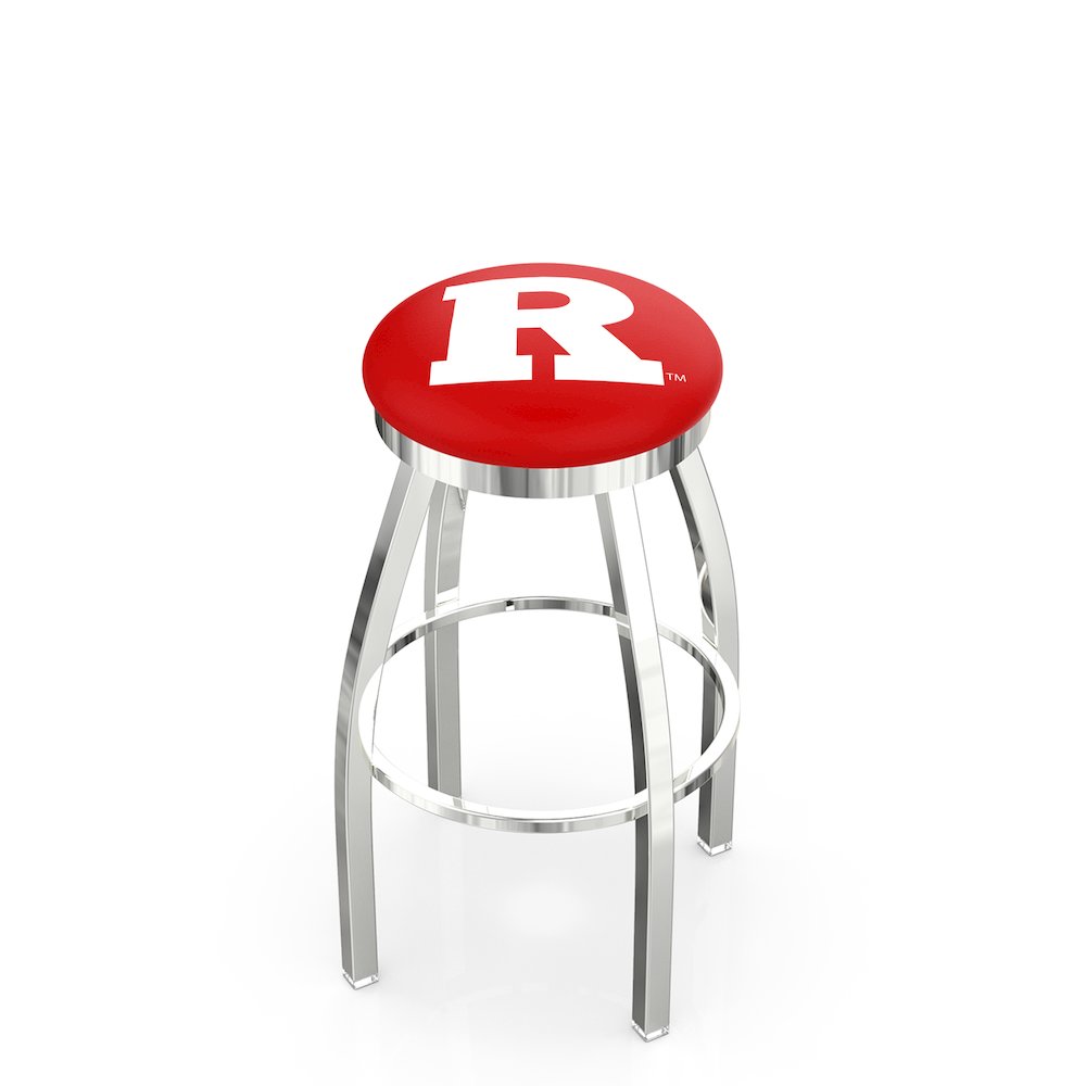 36" L8C2C - Chrome Rutgers Swivel Bar Stool with Accent Ring by Holland Bar Stool Company. Picture 1