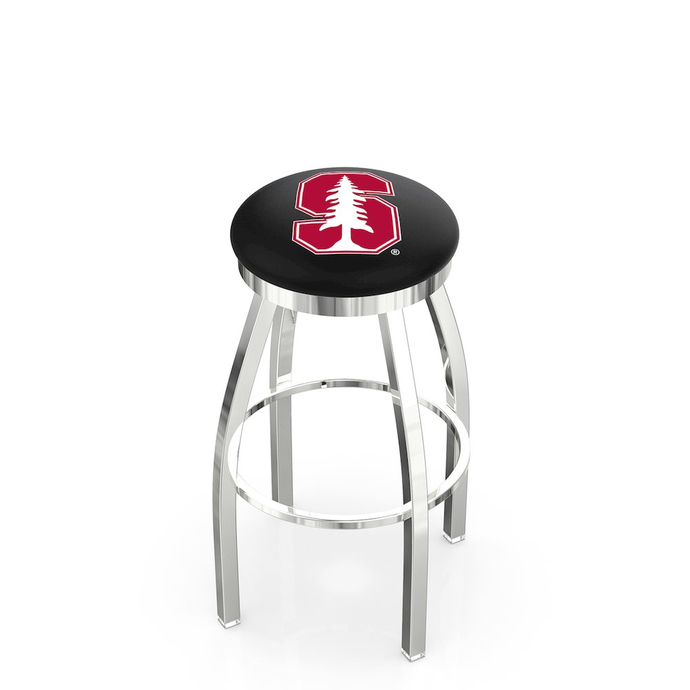 36" L8C2C - Chrome Stanford Swivel Bar Stool with Accent Ring by Holland Bar Stool Company. Picture 1