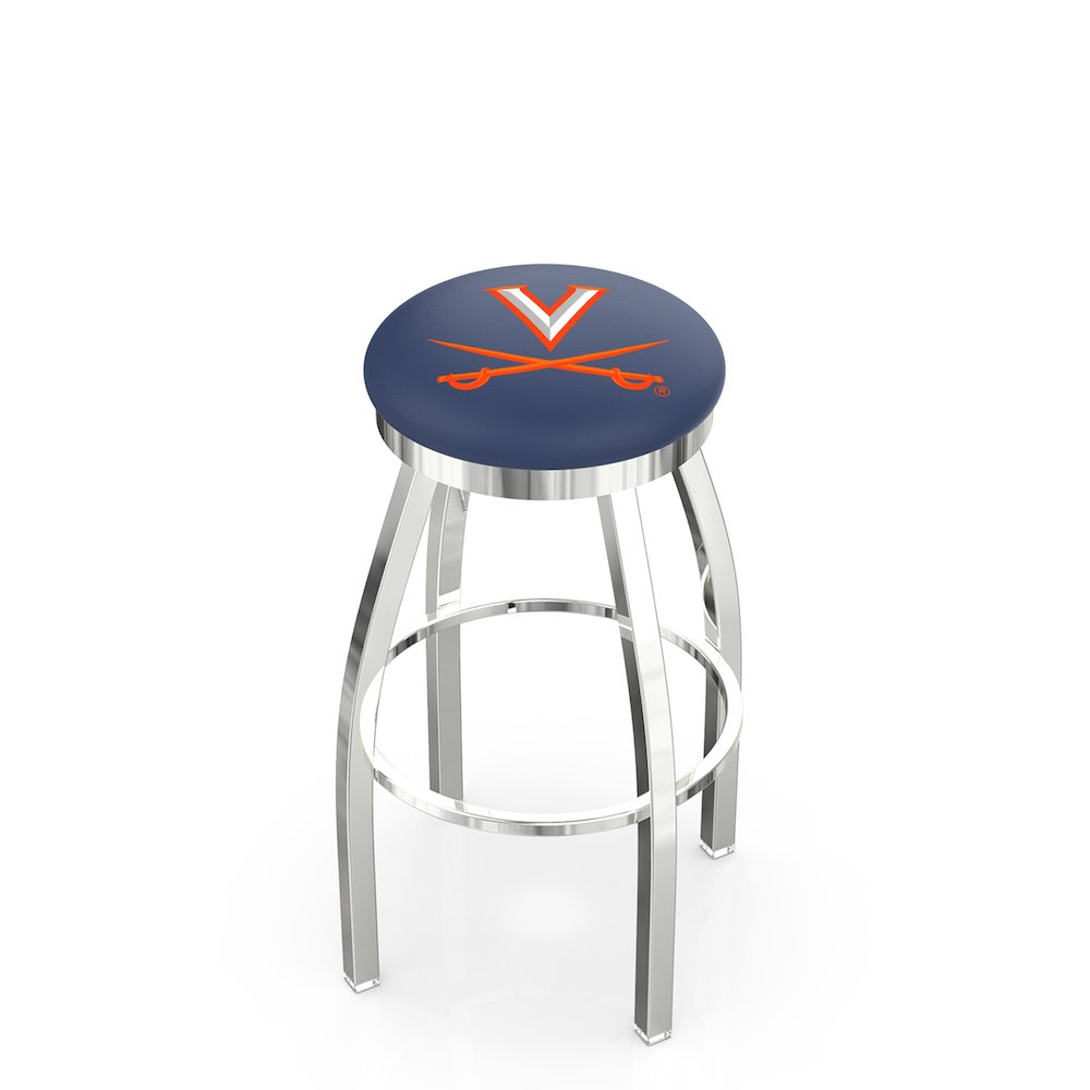 36" L8C2C - Chrome Virginia Swivel Bar Stool with Accent Ring by Holland Bar Stool Company. Picture 1