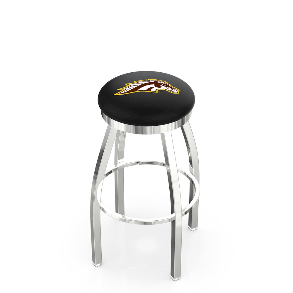 36" L8C2C - Chrome Western Michigan Swivel Bar Stool with Accent Ring by Holland Bar Stool Company. Picture 1
