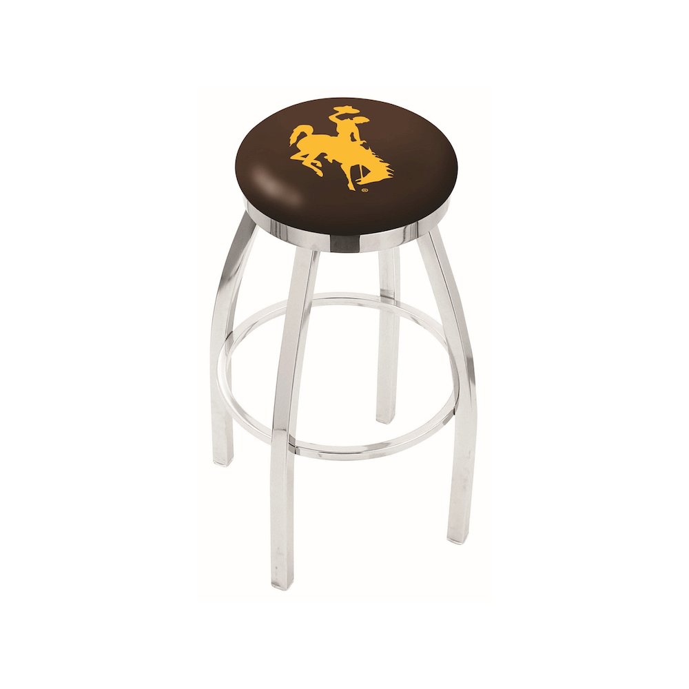 36" L8C2C - Chrome Wyoming Swivel Bar Stool with Accent Ring by Holland Bar Stool Company. Picture 1