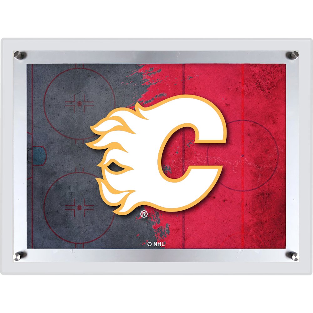 Calgary Flames 14.5" x 12" Backlit LED Sign. Picture 1