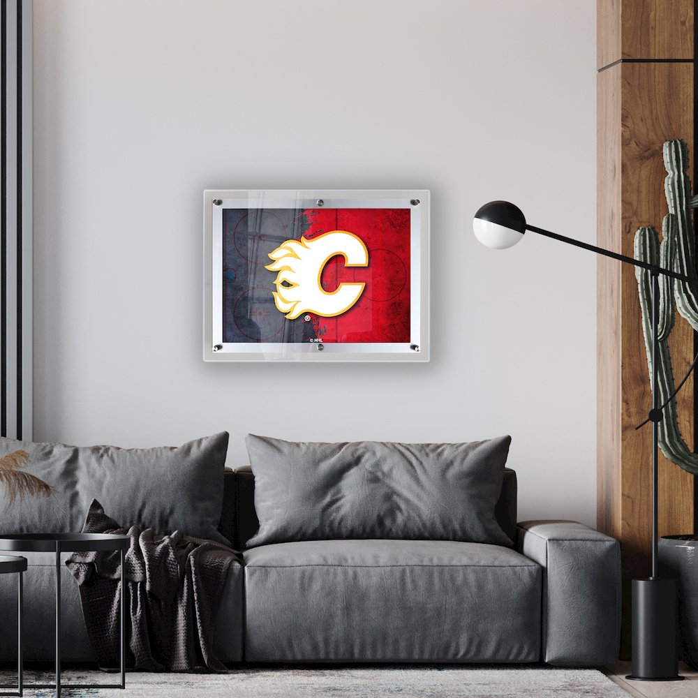 Calgary Flames 14.5" x 12" Backlit LED Sign. Picture 2