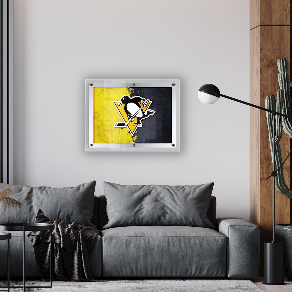 Pittsburgh Penguins 14.5" x 12" Backlit LED Sign. Picture 2