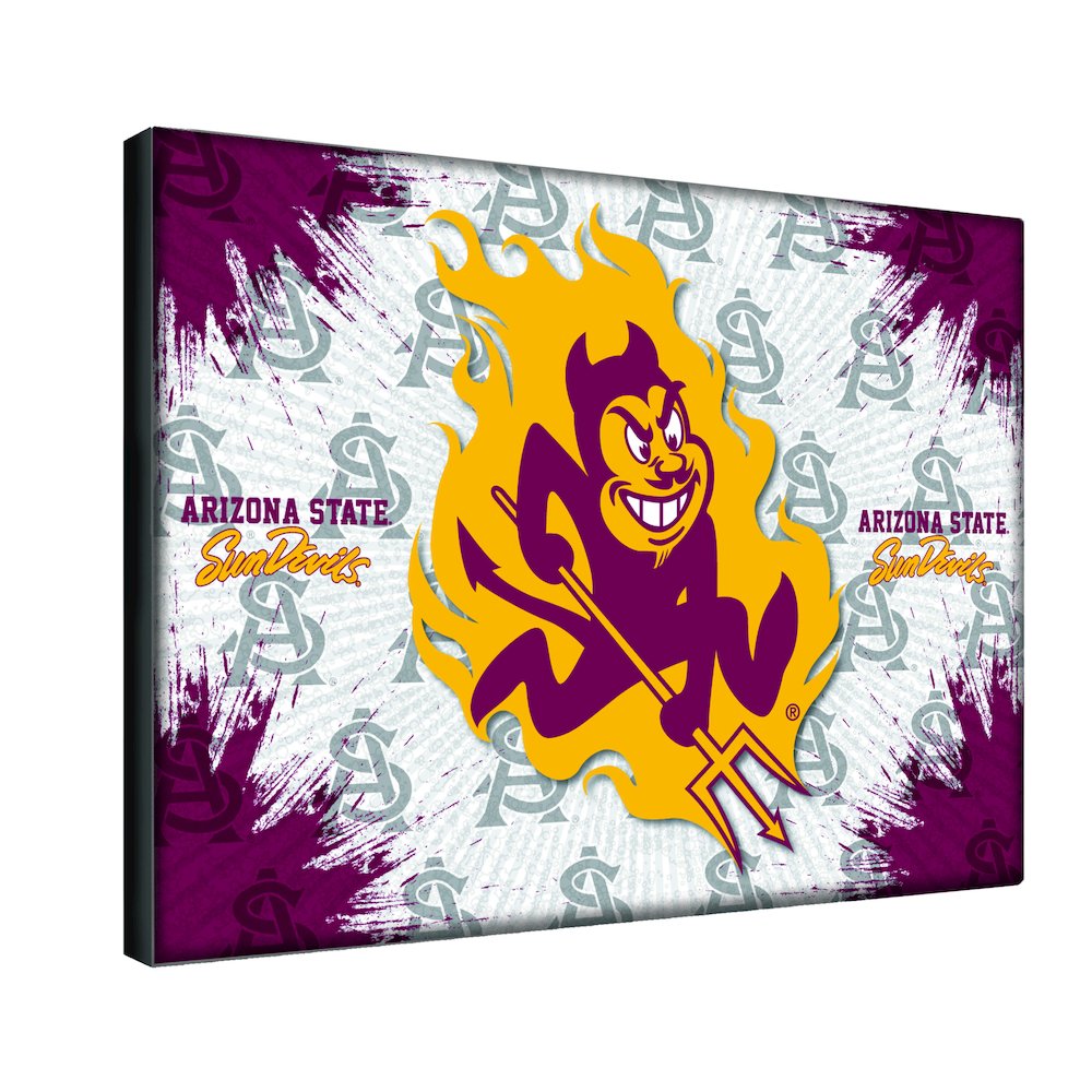 Arizona State 24" x 32" Officially Licensed Logo Canvas with Sparky logo. Picture 2