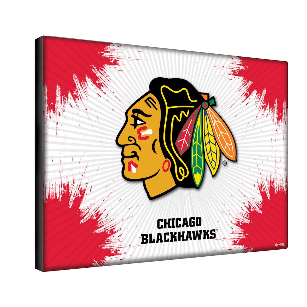 Chicago Blackhawks 24" x 32" Officially Licensed Logo Canvas. Picture 2