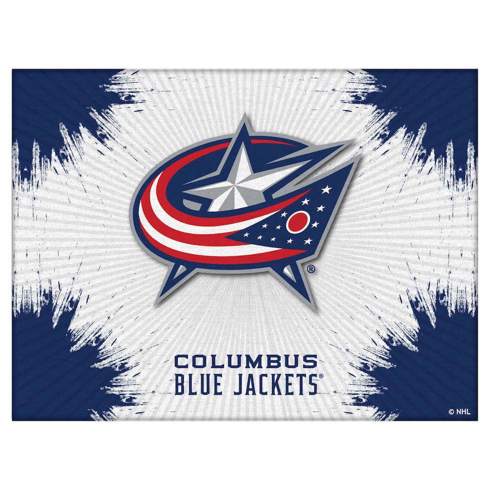 Columbus Blue Jackets 24" x 32" Officially Licensed Logo Canvas. Picture 1