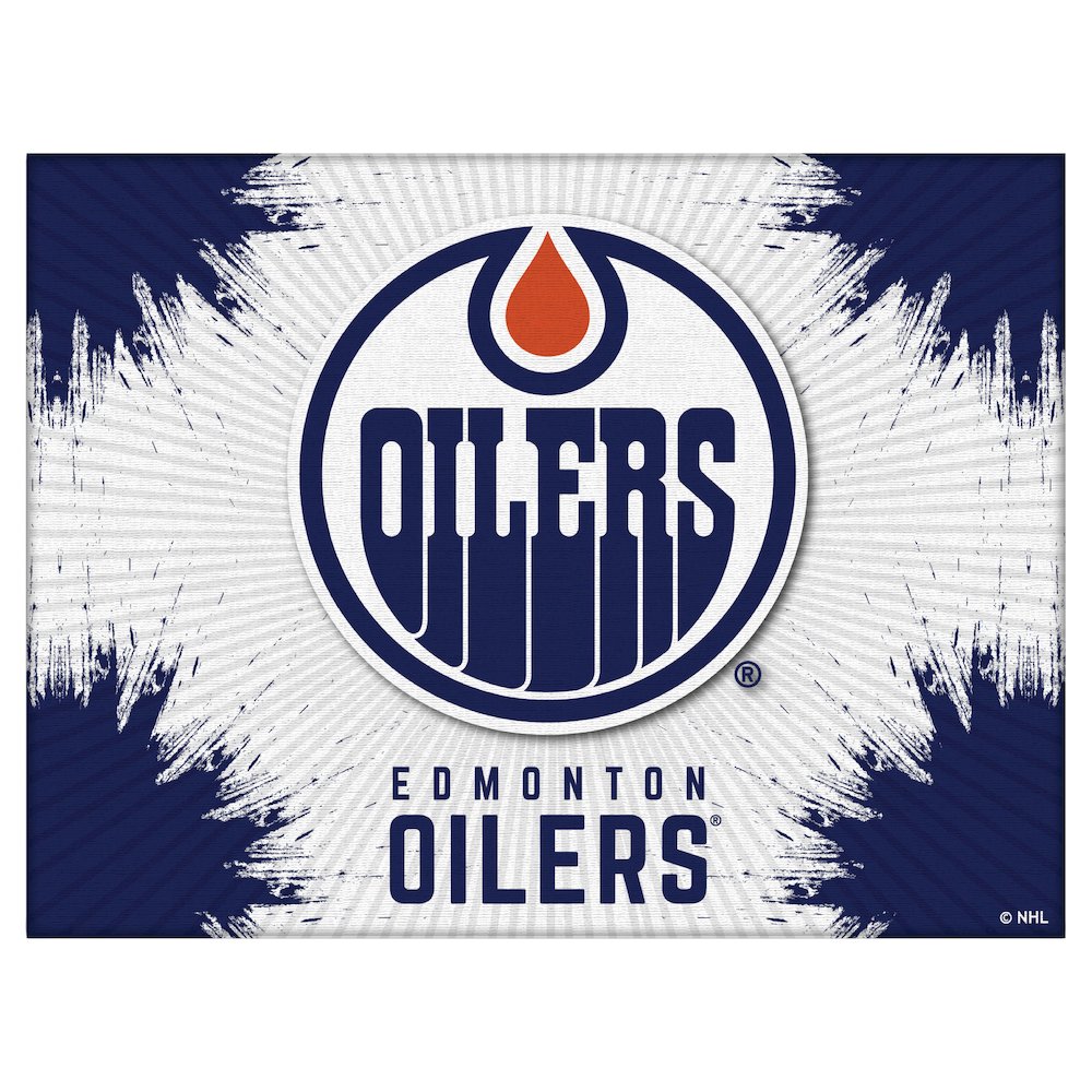 Edmonton Oilers 24" x 32" Officially Licensed Logo Canvas. Picture 1