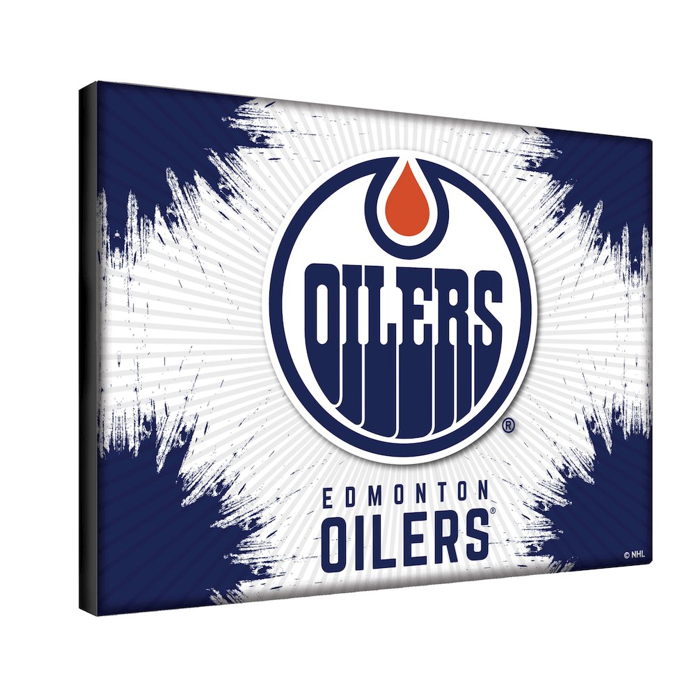 Edmonton Oilers 24" x 32" Officially Licensed Logo Canvas. Picture 2