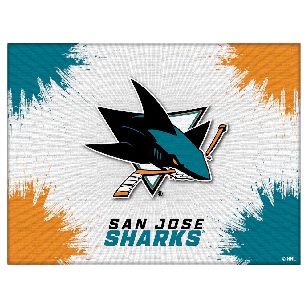 San Jose Sharks 24" x 32" Officially Licensed Logo Canvas. Picture 1