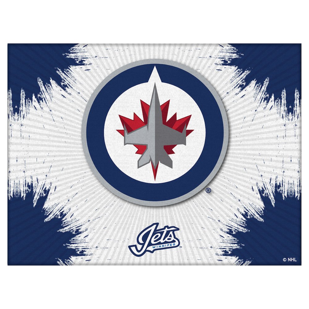 Winnipeg Jets 24" x 32" Officially Licensed Logo Canvas. Picture 1