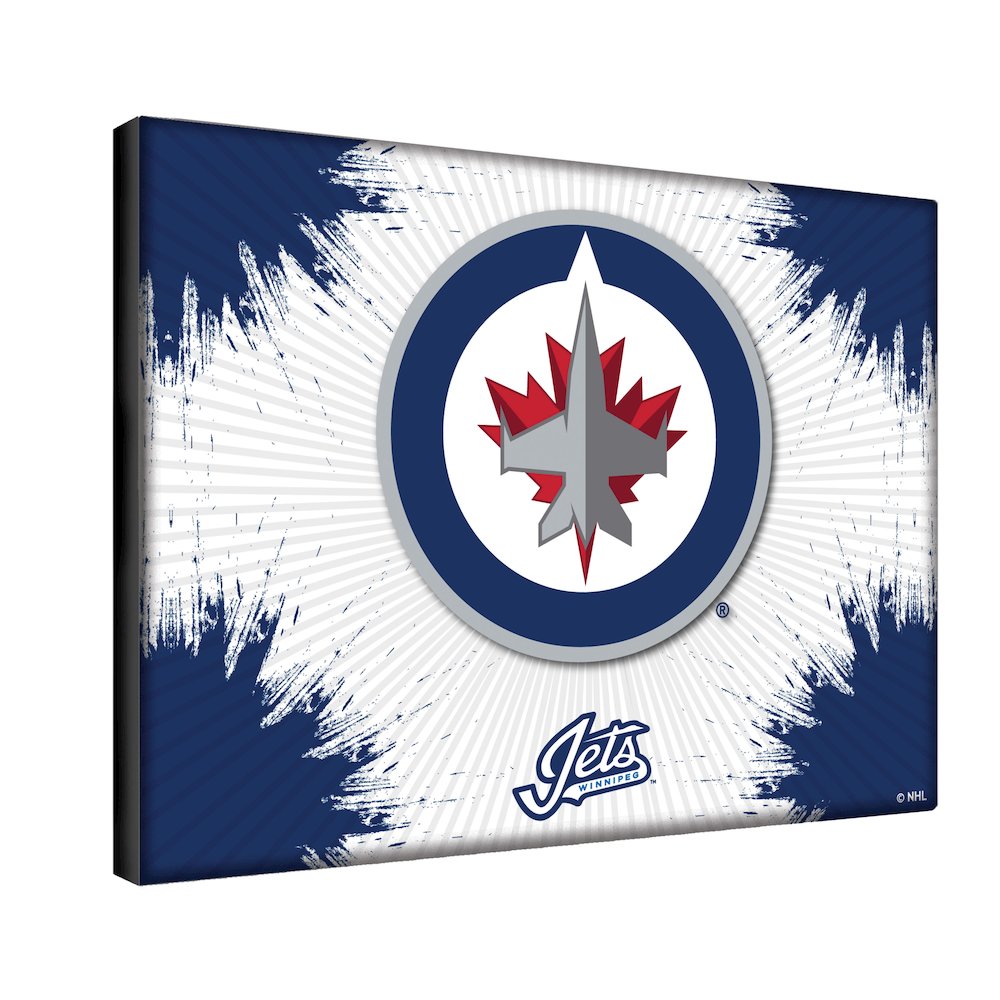 Winnipeg Jets 24" x 32" Officially Licensed Logo Canvas. Picture 2