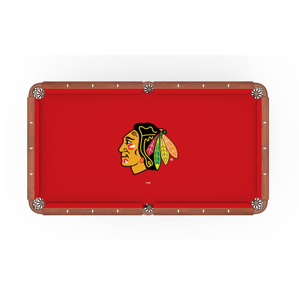 Chicago Blackhawks 8' Pool Table with a Chardonnay Finish. Picture 2