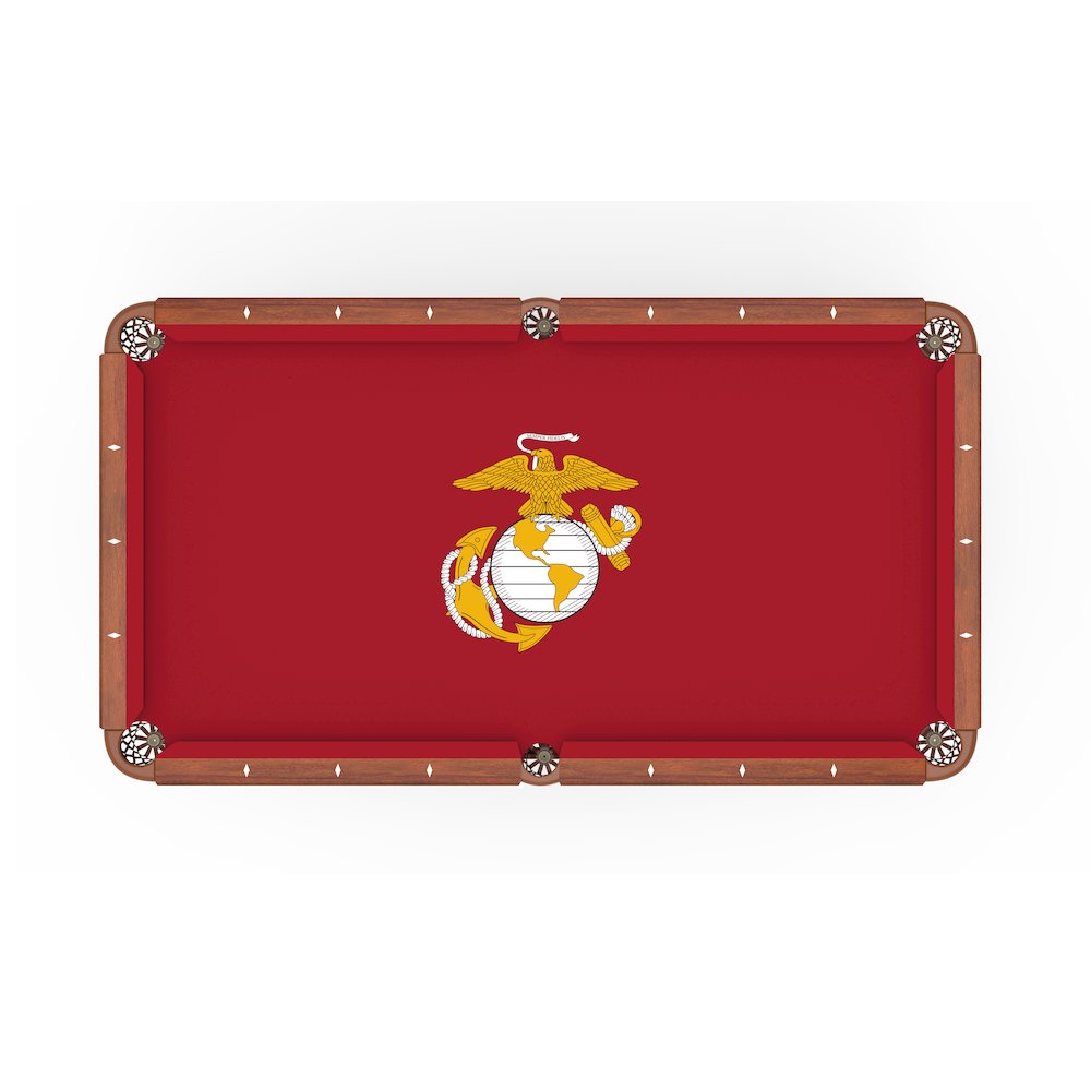 Marine Corps (Red/Yellow) 8' Pool Table with a Chardonnay Finish. Picture 2