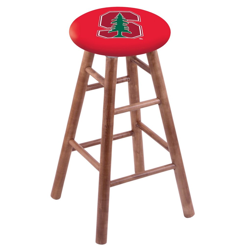 Maple Bar Stool in Medium Finish with Stanford Seat. Picture 1