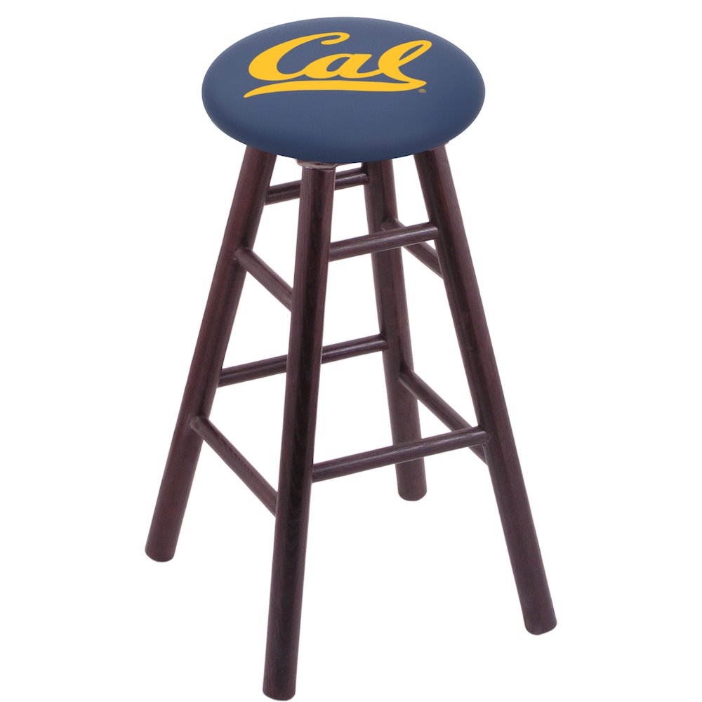 Oak Extra Tall Bar Stool in Dark Cherry Finish with Cal Seat. Picture 1
