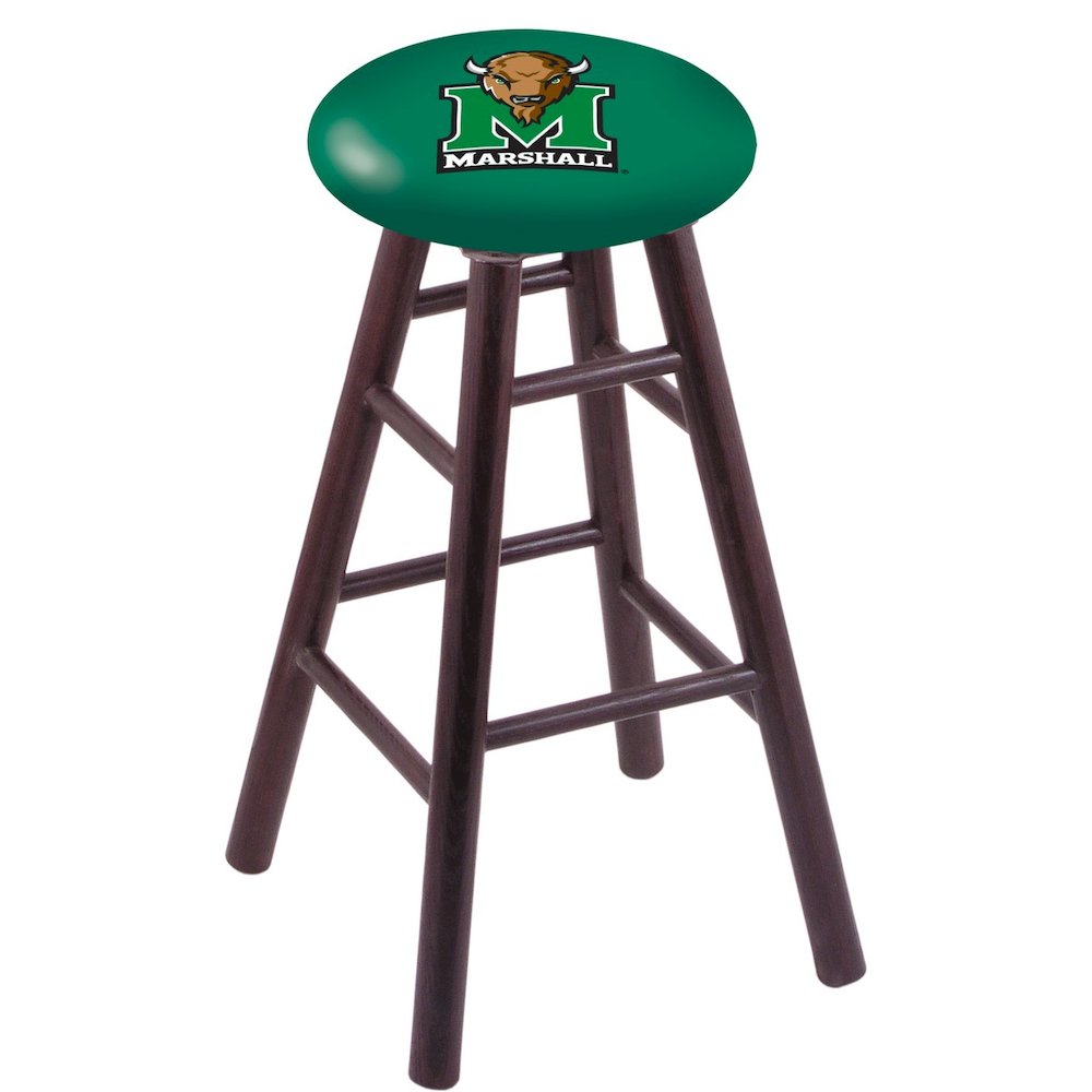 Oak Extra Tall Bar Stool in Dark Cherry Finish with Marshall Seat. Picture 1