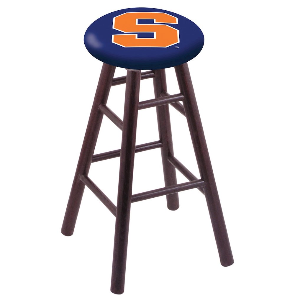 Oak Extra Tall Bar Stool in Dark Cherry Finish with Syracuse Seat. Picture 1