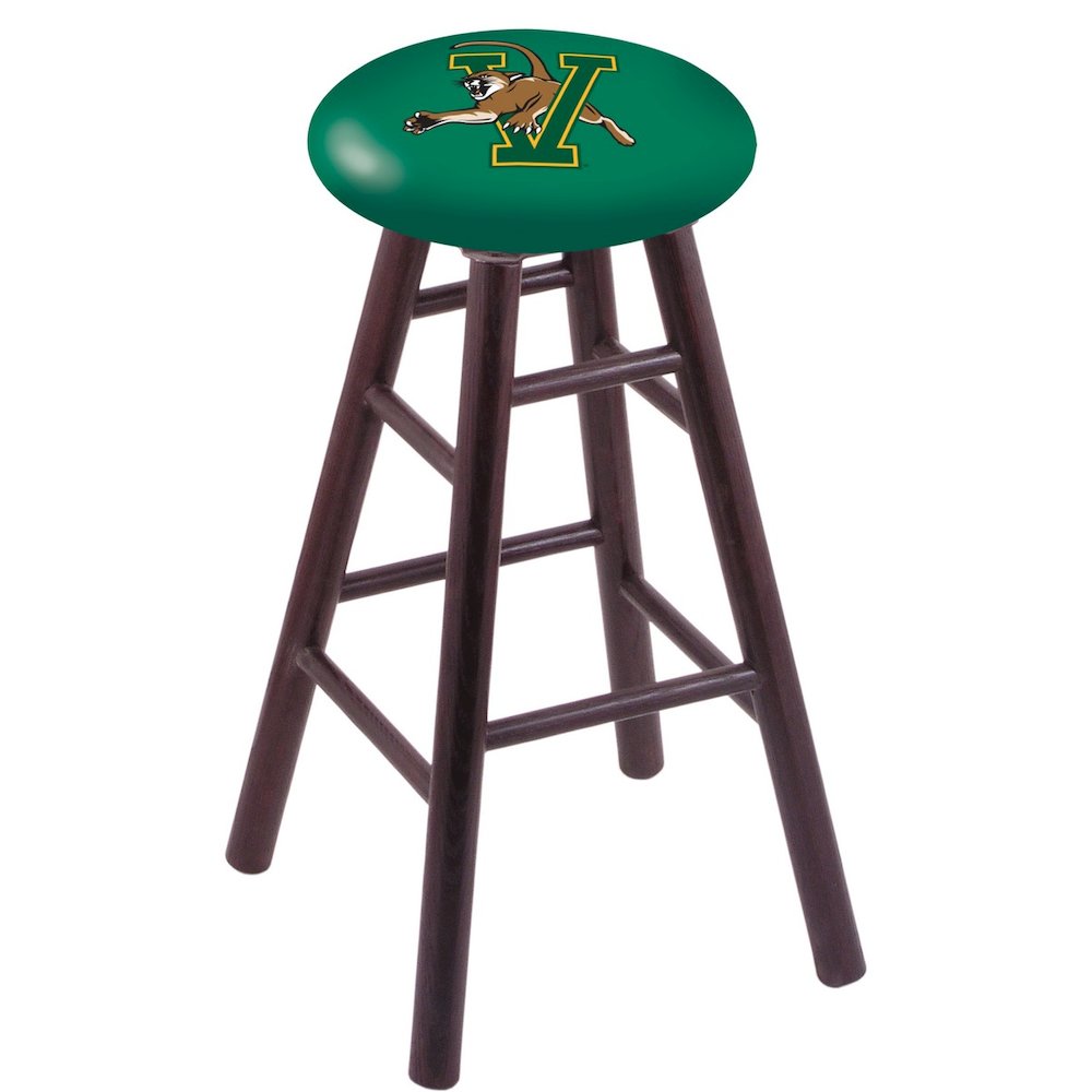 Oak Extra Tall Bar Stool in Dark Cherry Finish with Vermont Seat. Picture 1