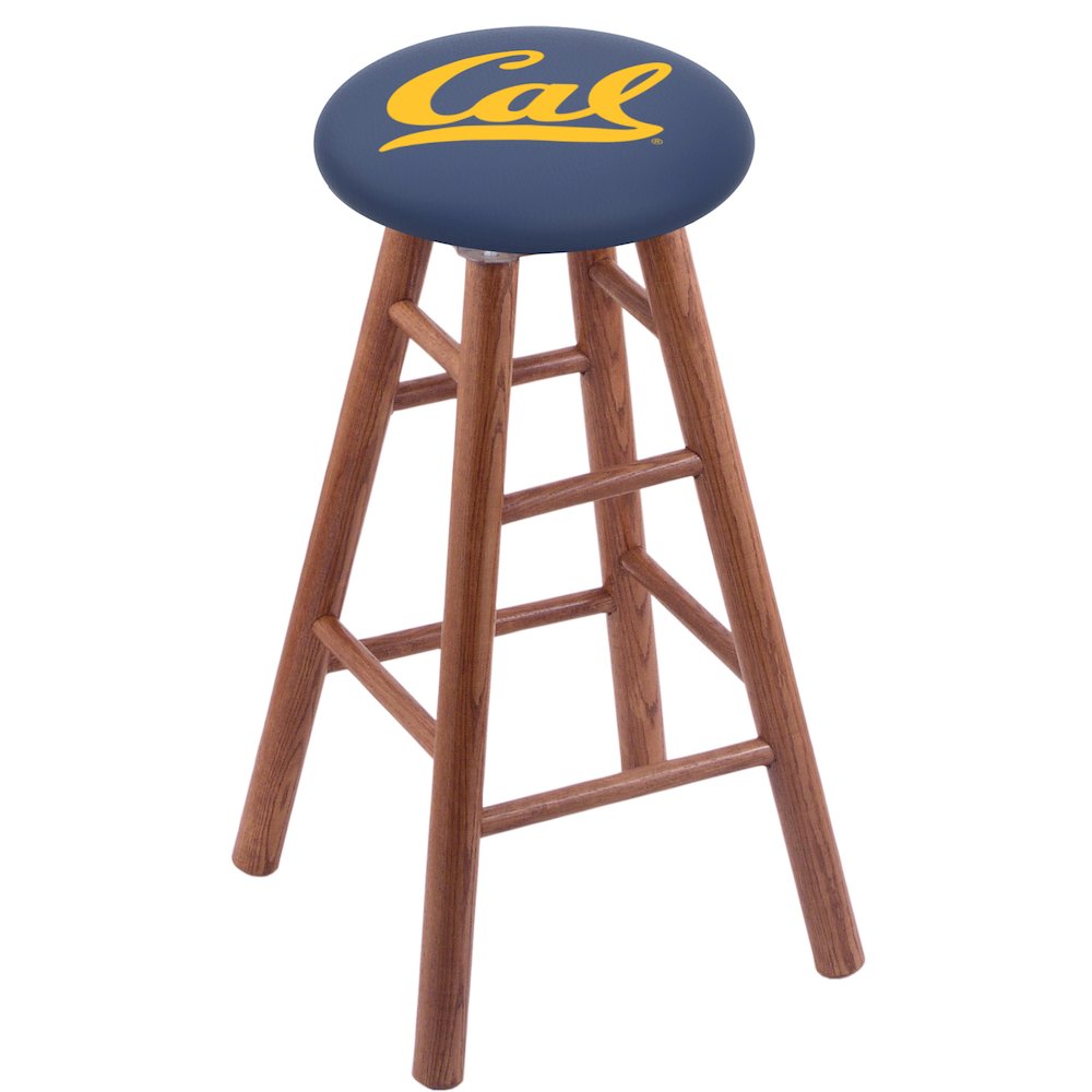 Oak Extra Tall Bar Stool in Medium Finish with Cal Seat. Picture 1