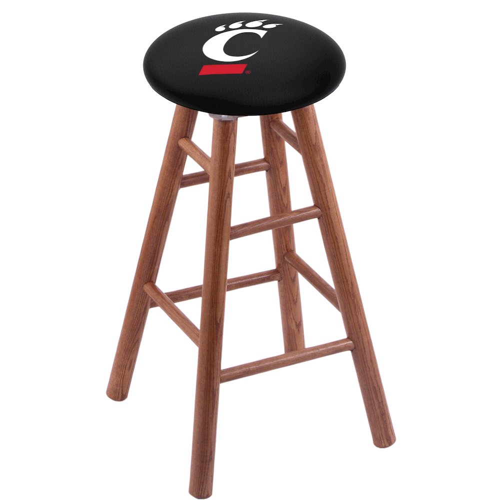 Oak Extra Tall Bar Stool in Medium Finish with Cincinnati Seat. Picture 1