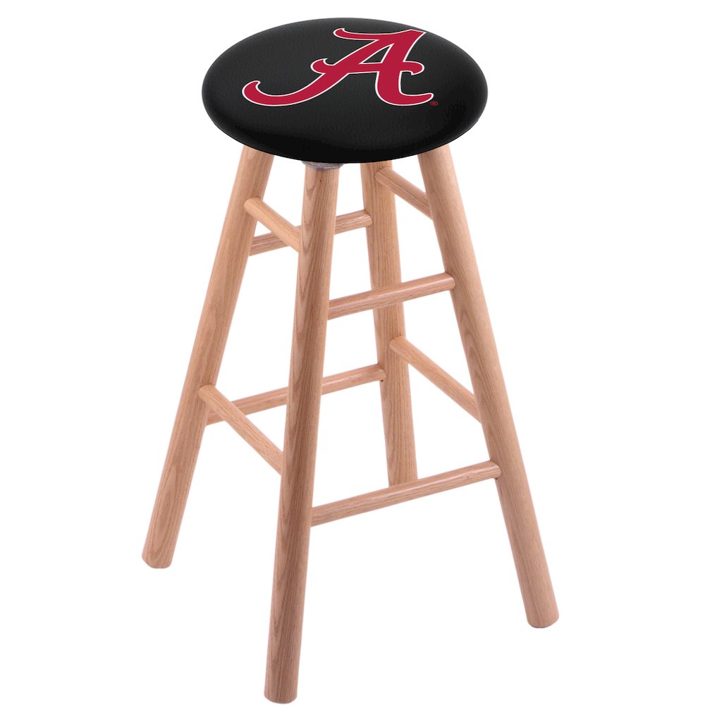 Oak Bar Stool in Natural Finish with Alabama Seat. Picture 1