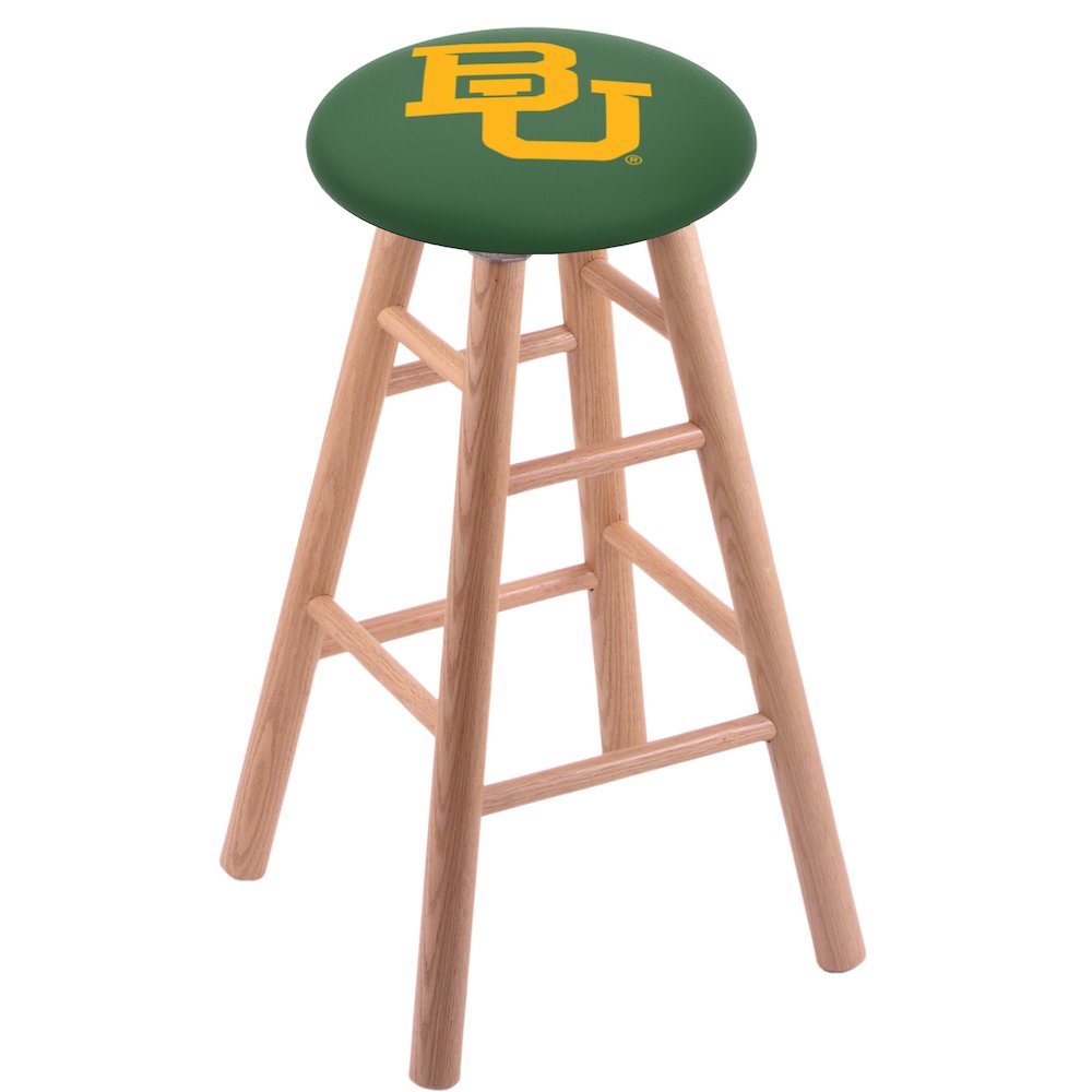 Oak Bar Stool in Natural Finish with Baylor Seat. Picture 1