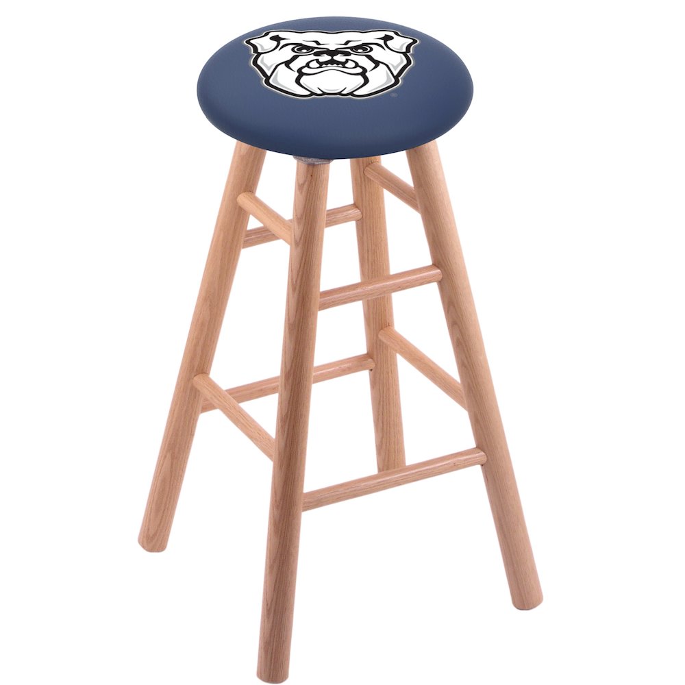 Oak Bar Stool in Natural Finish with Butler University Seat. Picture 1