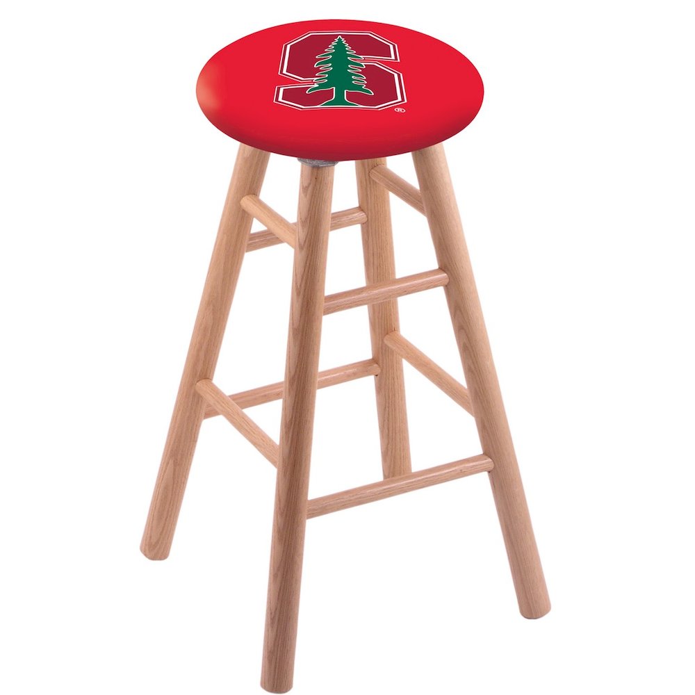 Oak Bar Stool in Natural Finish with Stanford Seat. Picture 1