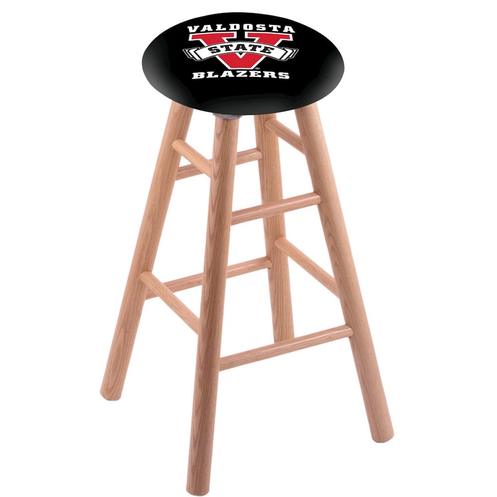 Oak Bar Stool in Natural Finish with Valdosta State Seat. Picture 1
