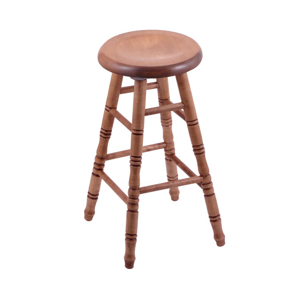 Maple Saddle Dish 30" Swivel Bar Stool with Turned Legs, Medium Finish. Picture 1