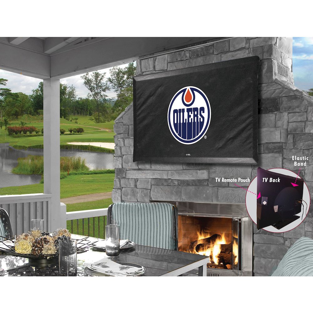 Edmonton Oilers TV Cover (TV sizes 40"-46") by Covers by HBS. Picture 1