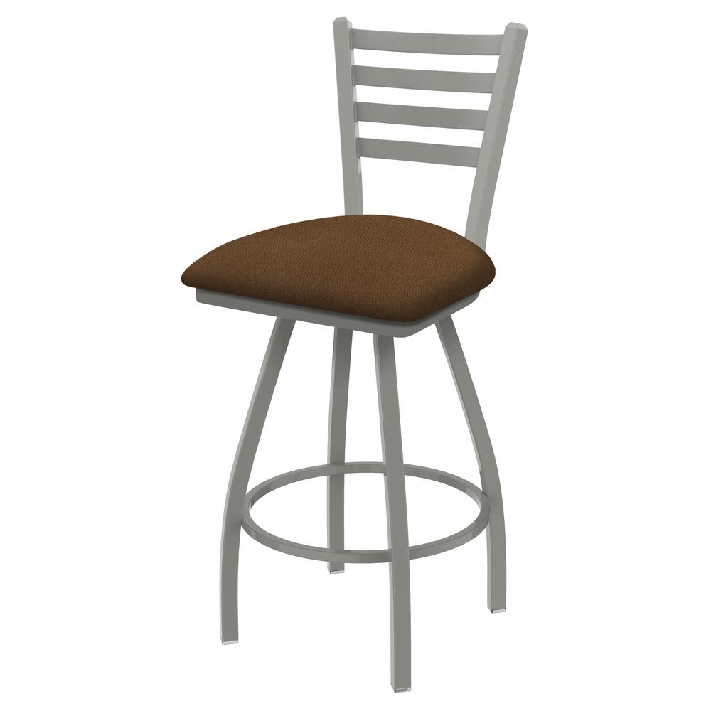 XL 410 Jackie 30" Swivel Bar Stool with Anodized Nickel Finish and Rein Thatch Seat. Picture 1
