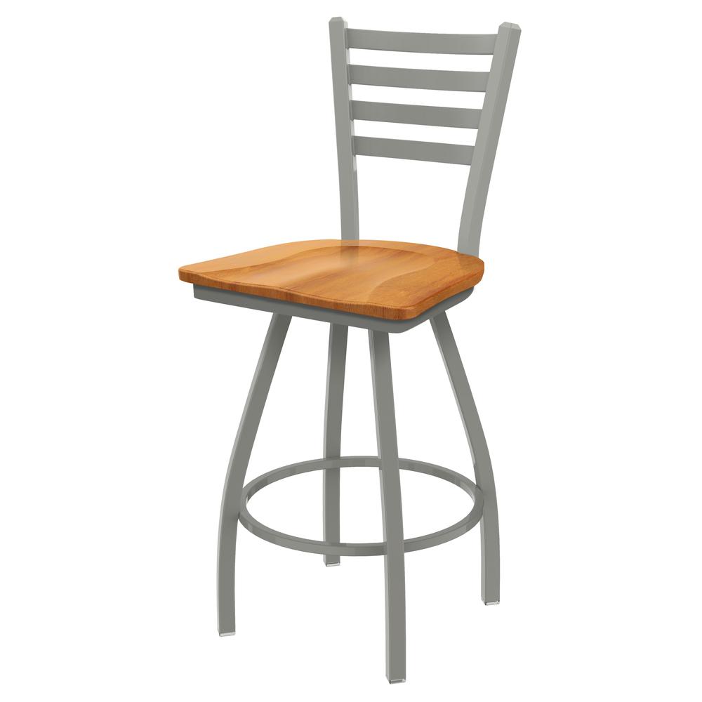 XL 410 Jackie 30" Swivel Bar Stool with Anodized Nickel Finish and Medium Maple Seat. Picture 1