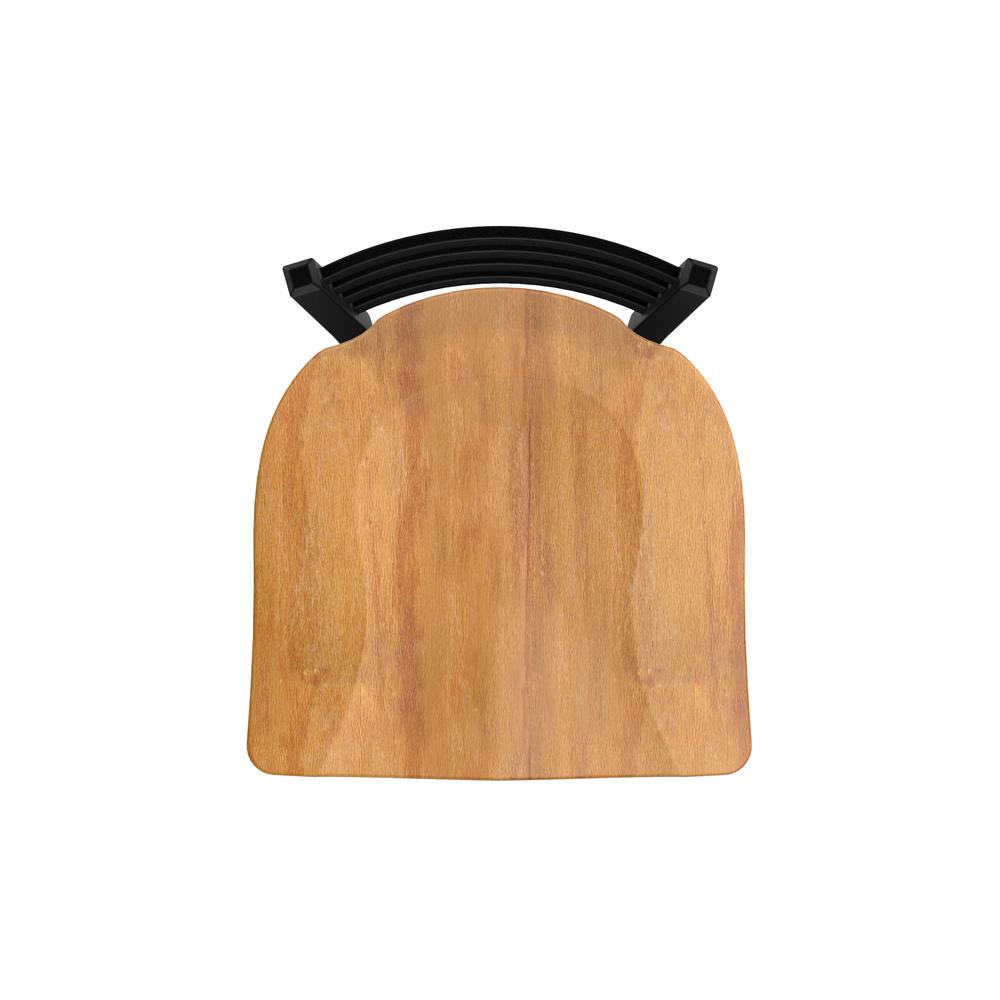 XL 410 Jackie 30" Swivel Bar Stool with Black Wrinkle Finish and Medium Maple Seat. Picture 3