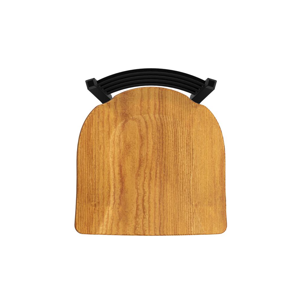 XL 410 Jackie 30" Swivel Bar Stool with Black Wrinkle Finish and Medium Oak Seat. Picture 3