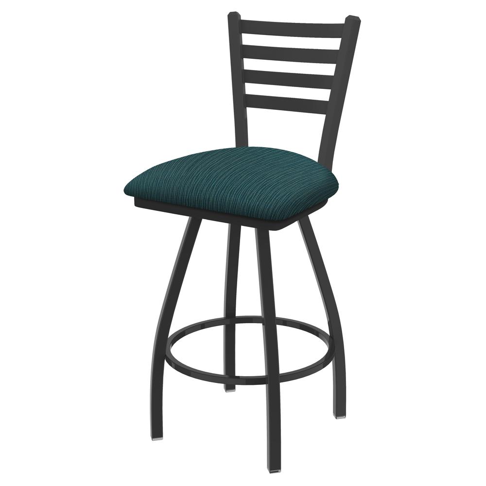 XL 410 Jackie 30" Swivel Bar Stool with Pewter Finish and Graph Tidal Seat. Picture 1