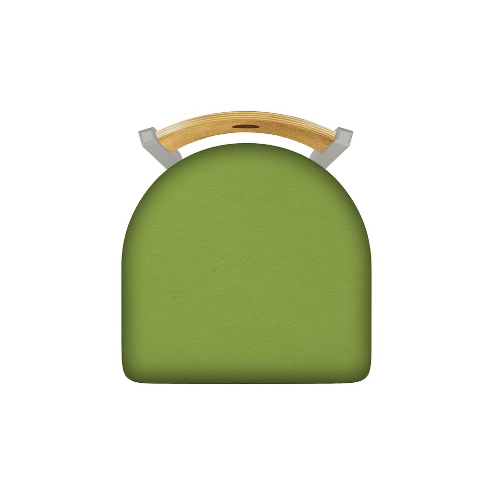 XL 830 Voltaire 30" Swivel Counter Stool with Anodized Nickel Finish, Medium Back, and Canter Kiwi Green Seat. Picture 2