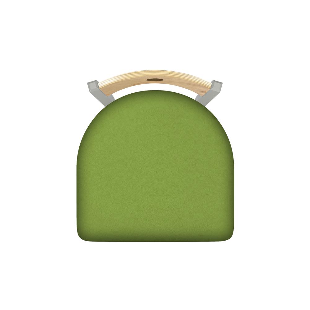 XL 830 Voltaire 30" Swivel Counter Stool with Anodized Nickel Finish, Natural Back, and Canter Kiwi Green Seat. Picture 2