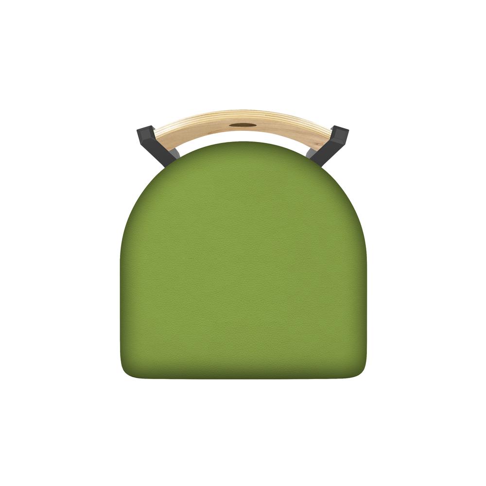XL 830 Voltaire 30" Swivel Counter Stool with Pewter Finish, Natural Back, and Canter Kiwi Green Seat. Picture 2