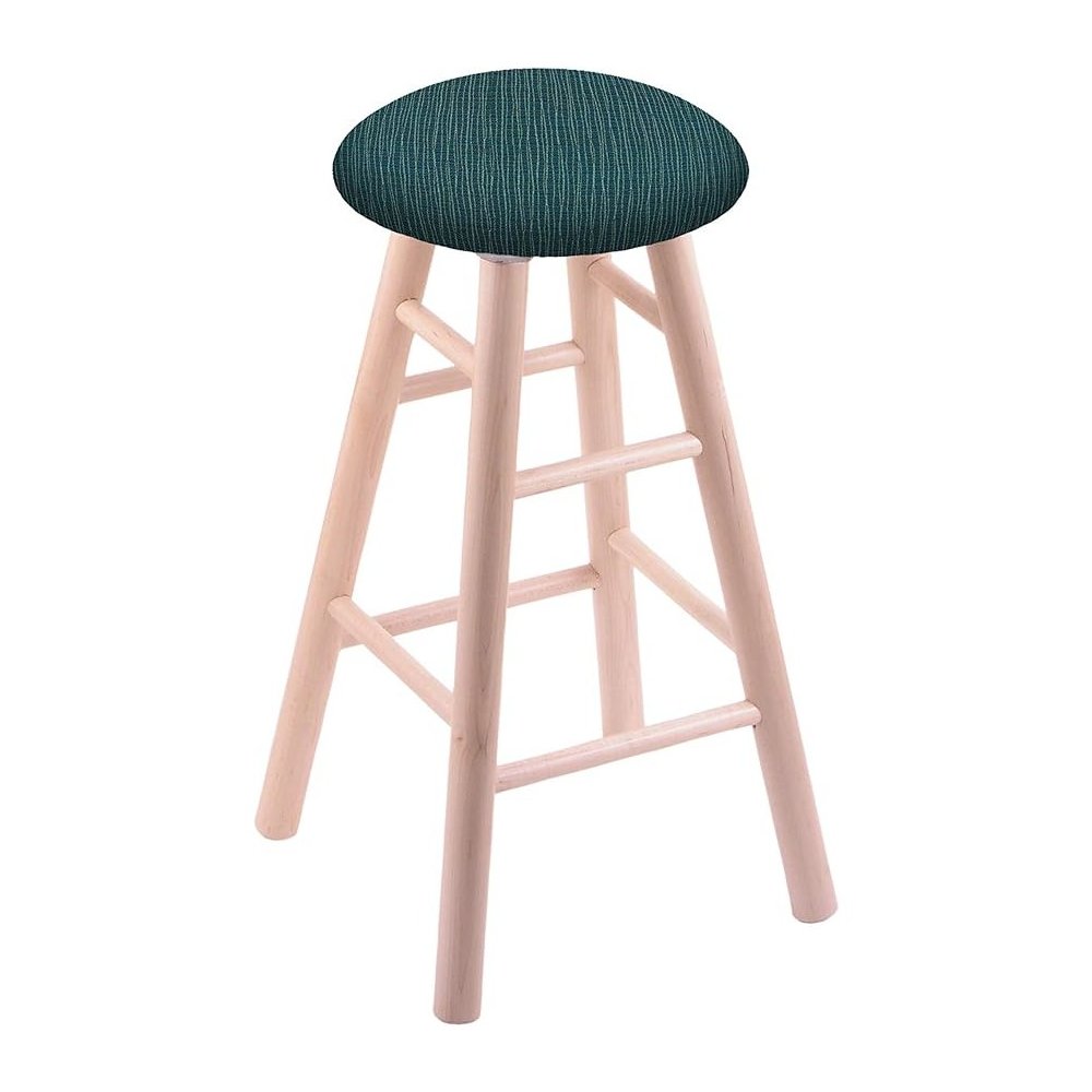 Maple Round Cushion 24" Swivel Counter Stool with Smooth Legs, Natural Finish, and Graph Tidal Seat. Picture 1