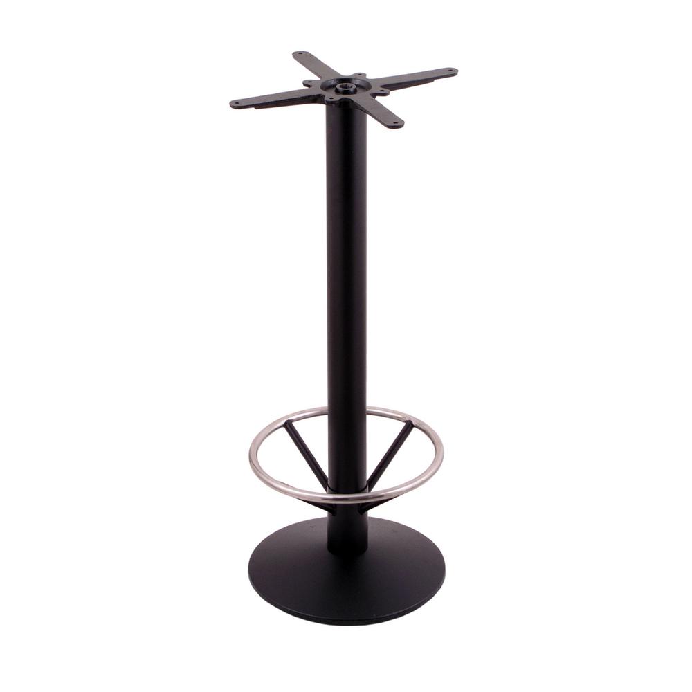 214 Black Cast Iron Counter Height Base with 16" Dia. Round Foot and Foot Ring. Picture 1