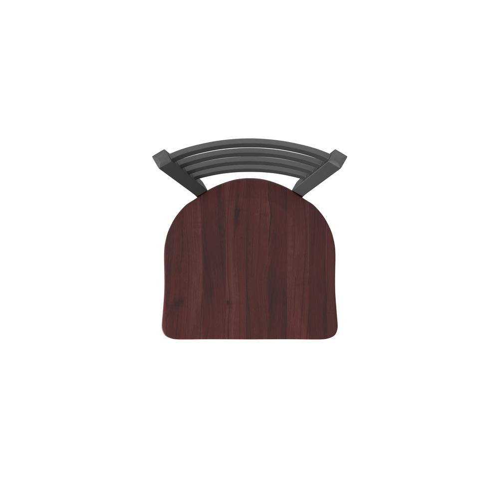 410 Jackie 36" Swivel Bar Stool with Pewter Finish and Dark Cherry Maple Seat. Picture 3