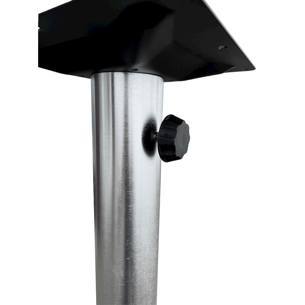 All-Season Table with 36" Diameter Black Marble Top with Umbrella Hole. Picture 4