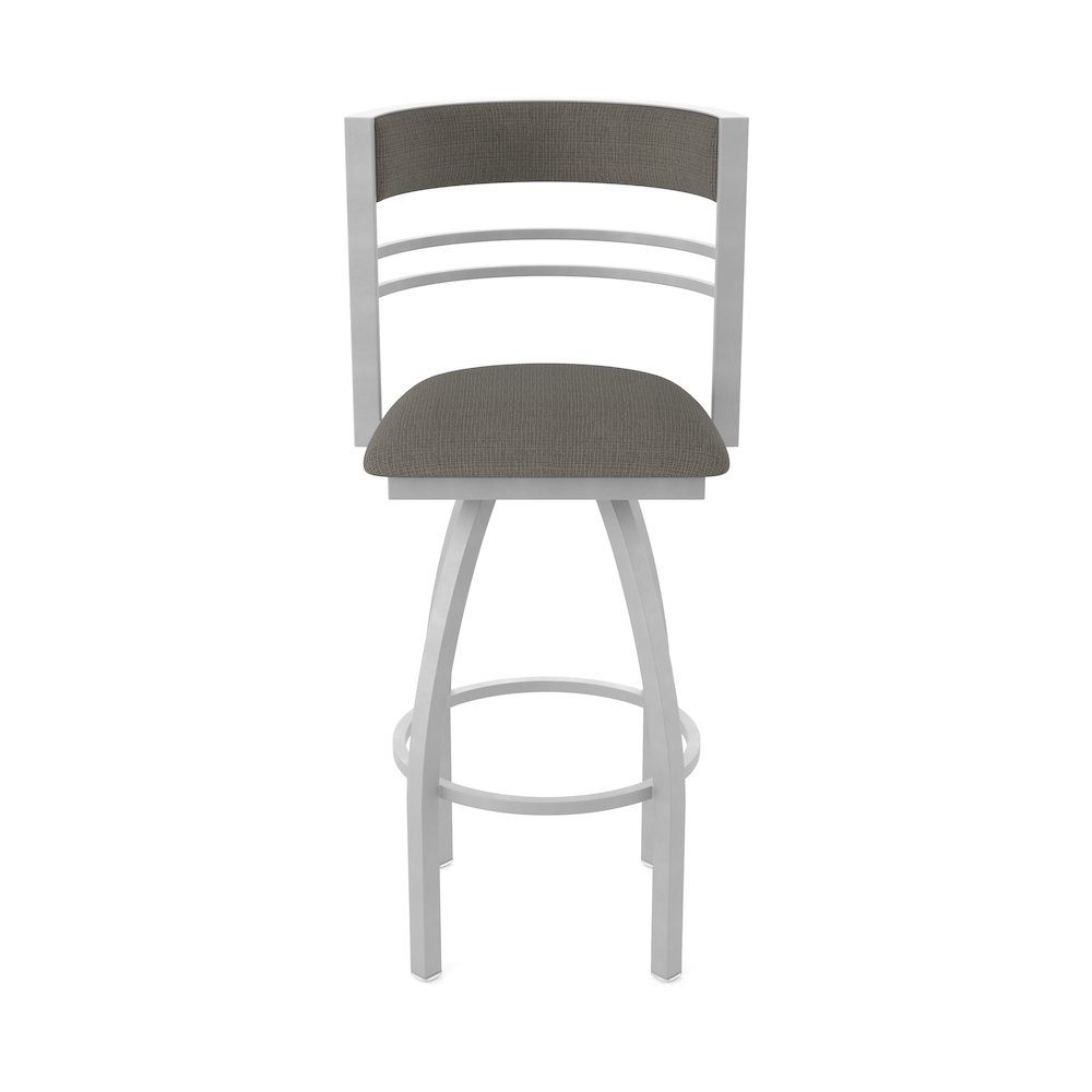 Swivel Bar Stool with Anodized Nickel Finish and Graph Chalice Seat and Back. Picture 5